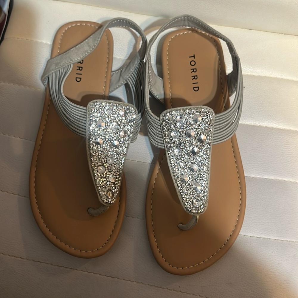 Torrid Sandals - Silver/Grey size 8 (wide) brand new, never worn